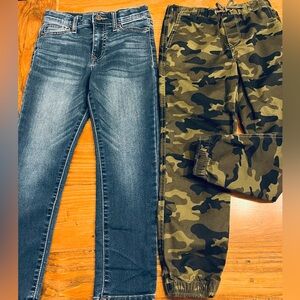 Size 6 Lazer Jeans and Camo Joggers Bundle